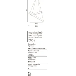 Affralux diodi lampadario per soggiorno moderno led 82w 3200k bianco