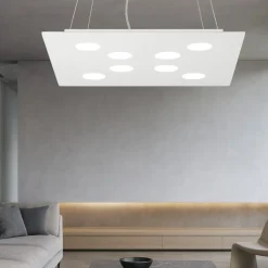 Affralux flet lampadario quadrato moderno bianco