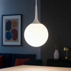 Affralux lampada a sospensione moderna potiri sfera vetro bianco