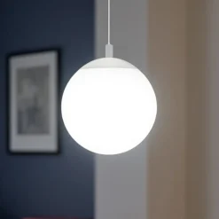 Affralux lampada a sospensione potiri moderna sfera vetro bianco