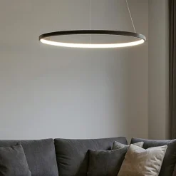 Affralux lampadario aluring led 26w 3200k cerchio nero moderno