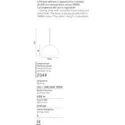 Affralux lampadario da cucina led 60w 3000k bianco