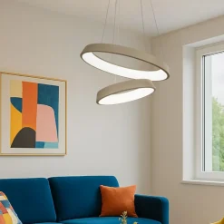 Affralux lampadario diodi sabbia led 82w 3200k cerchi per soggiorno