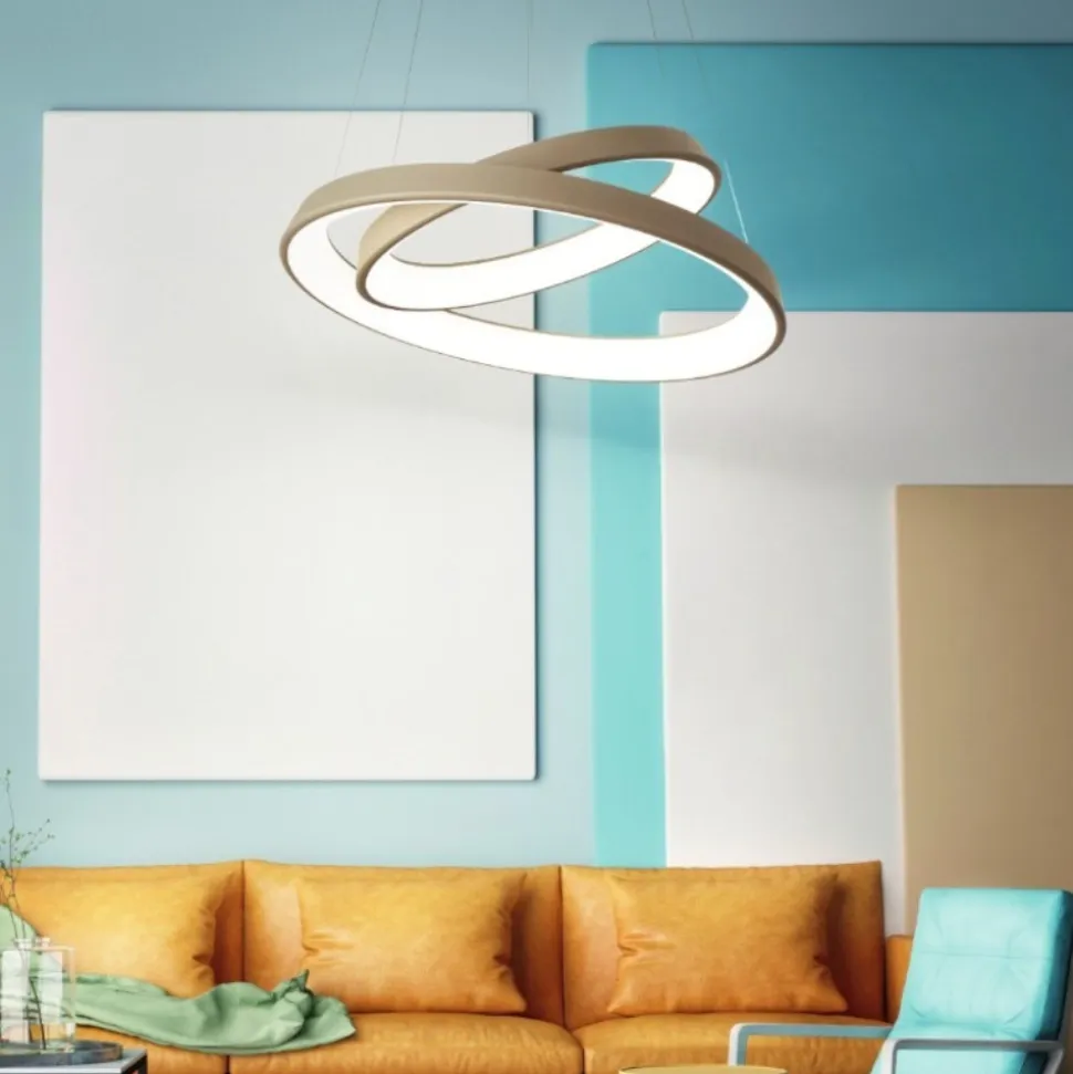 Affralux lampadario diodi sabbia led 82w 3200k cerchi per soggiorno