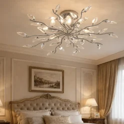 Affralux plafoniera per camera da letto petali di cristallo