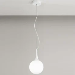 Affralux potiri lampada a sospensione sfera vetro bianca moderna