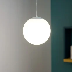 Affralux potiri lampada a sospensione sfera vetro bianco
