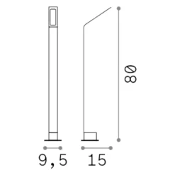 Agos pt h80 ideal lux lampione marrone per esterno led 9w 4000k