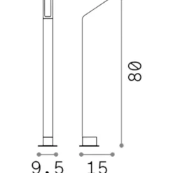 Agos pt h80 3000k ideal lux lampione da esterno nero