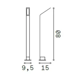 Agos pt h80 4000k lampione da giardino antracite ip54 led 4000k