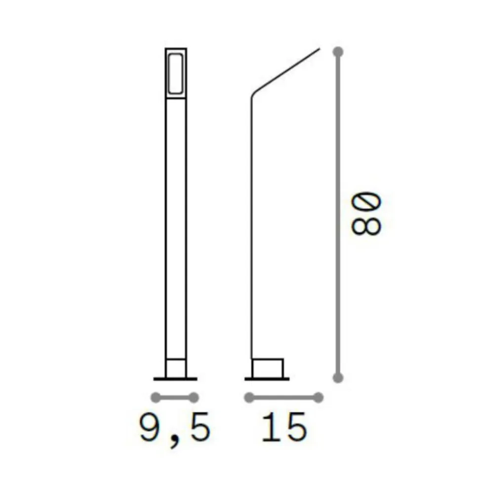 Agos pt h80 4000k lampione da giardino antracite ip54 led 4000k