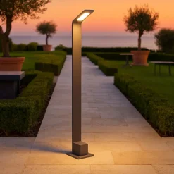 Agos pt h80 lampione da esterno ip54 led 3000k antracite spessore sottile