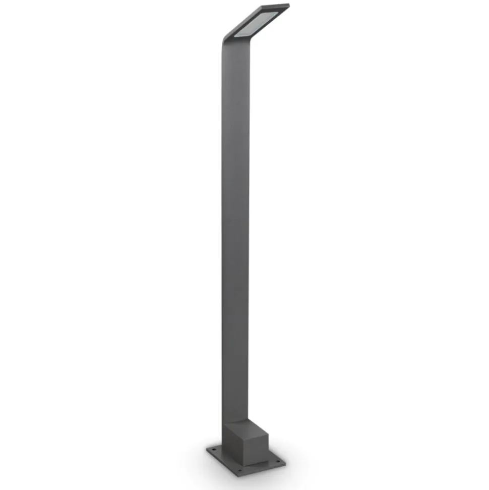 Agos pt h80 lampione da esterno ip54 led 3000k antracite spessore sottile