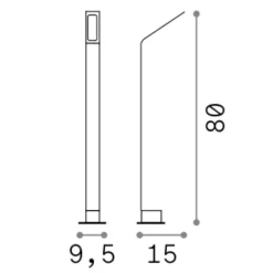 Agos pt h80 lampione da esterno ip54 led 3000k antracite spessore sottile