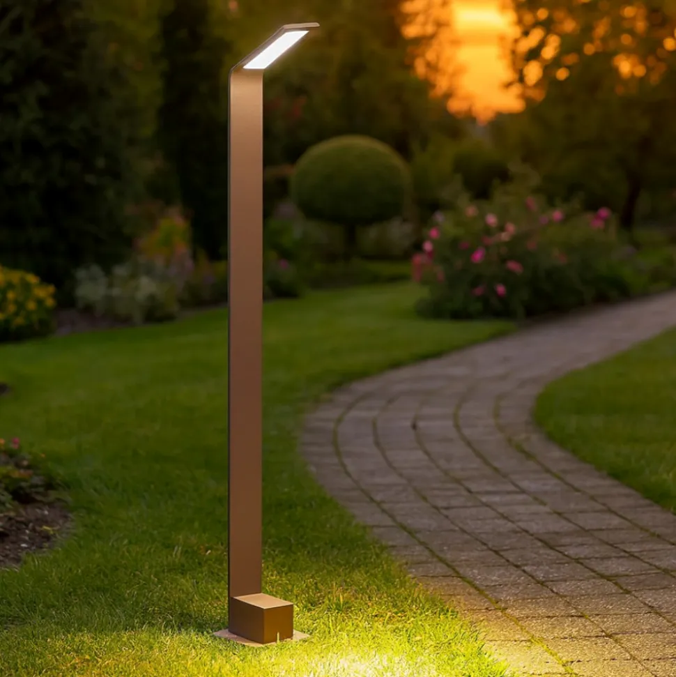 Agos pt 3000k lampione per esterno marrone design moderno