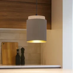 Albariza eglo lampada a sospensione per cucina con dettagli in legno