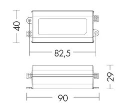 Alimentatore ts201 con tensione continua 24v max 16w per strip led ip20