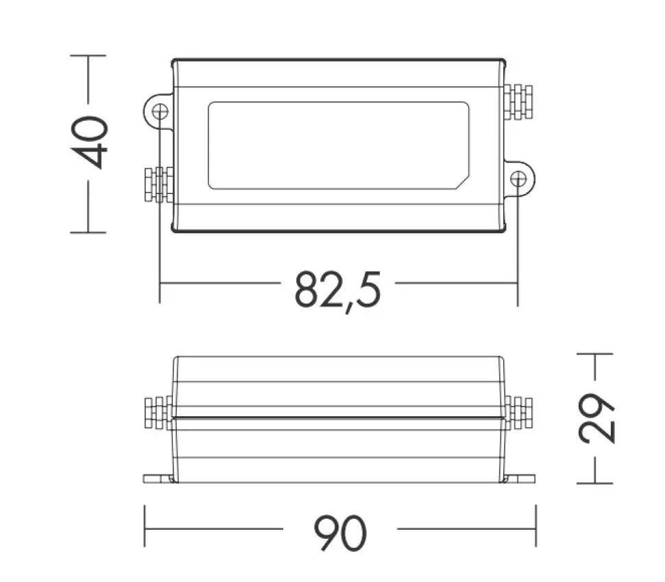 Alimentatore ts201 con tensione continua 24v max 16w per strip led ip20