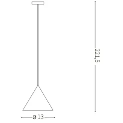 A-line sp1 d13 ideal lux lampada nera a sospensione cono per isola