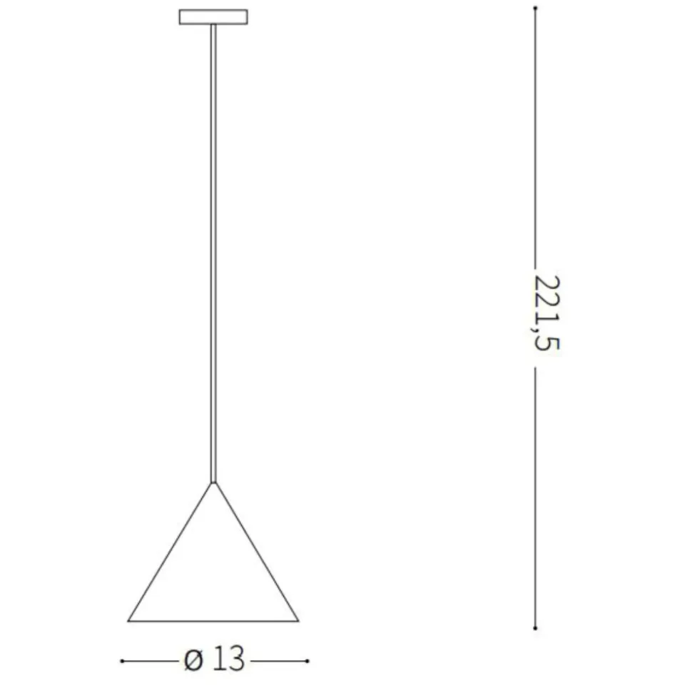 A-line sp1 d13 ideal lux lampada nera a sospensione cono per isola