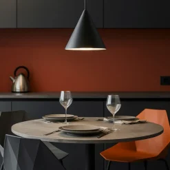A-line sp1 d30 ideal lux lampadario cono nero per cucina moderna