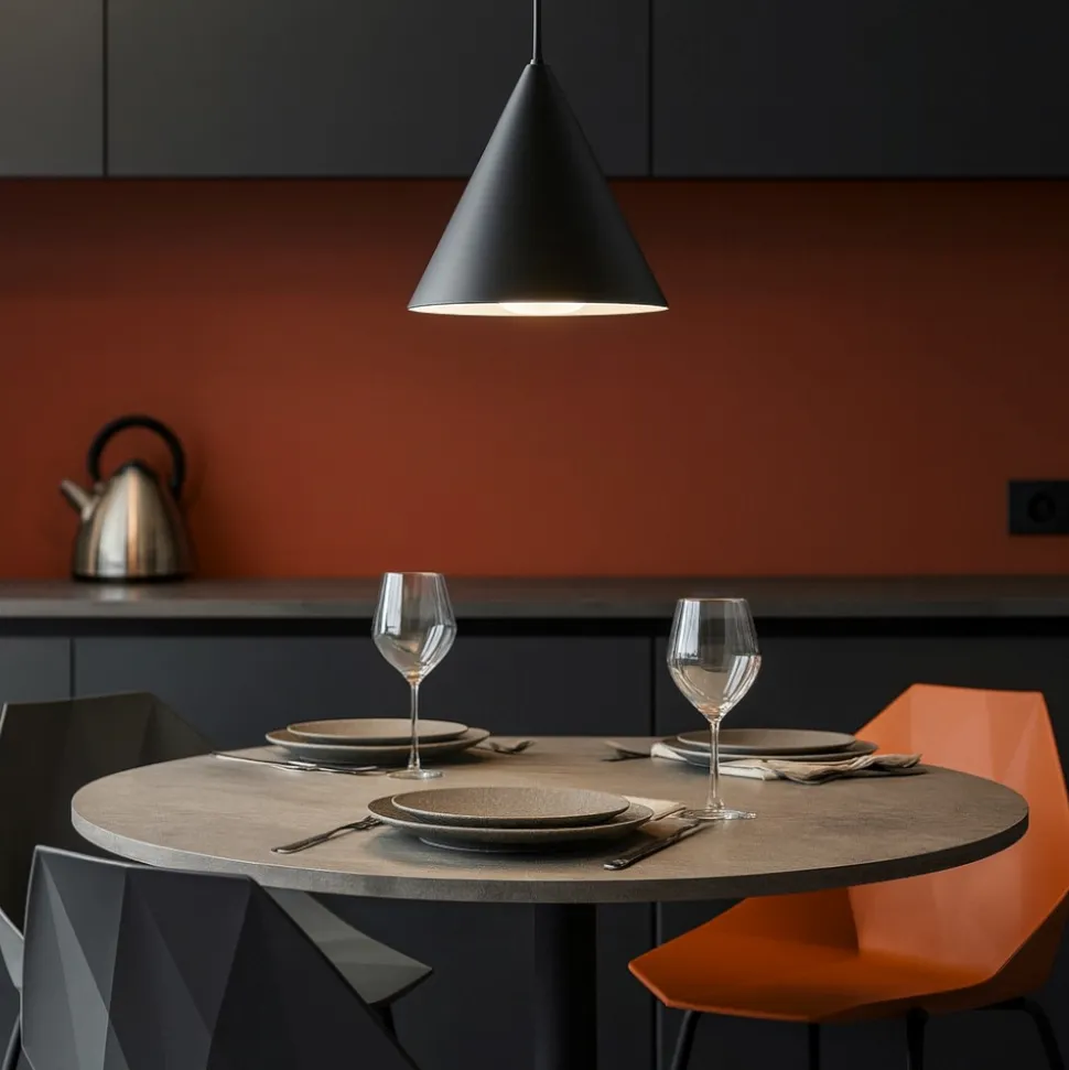 A-line sp1 d30 ideal lux lampadario cono nero per cucina moderna
