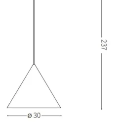 A-line sp1 d30 ideal lux lampadario cono nero per cucina moderna