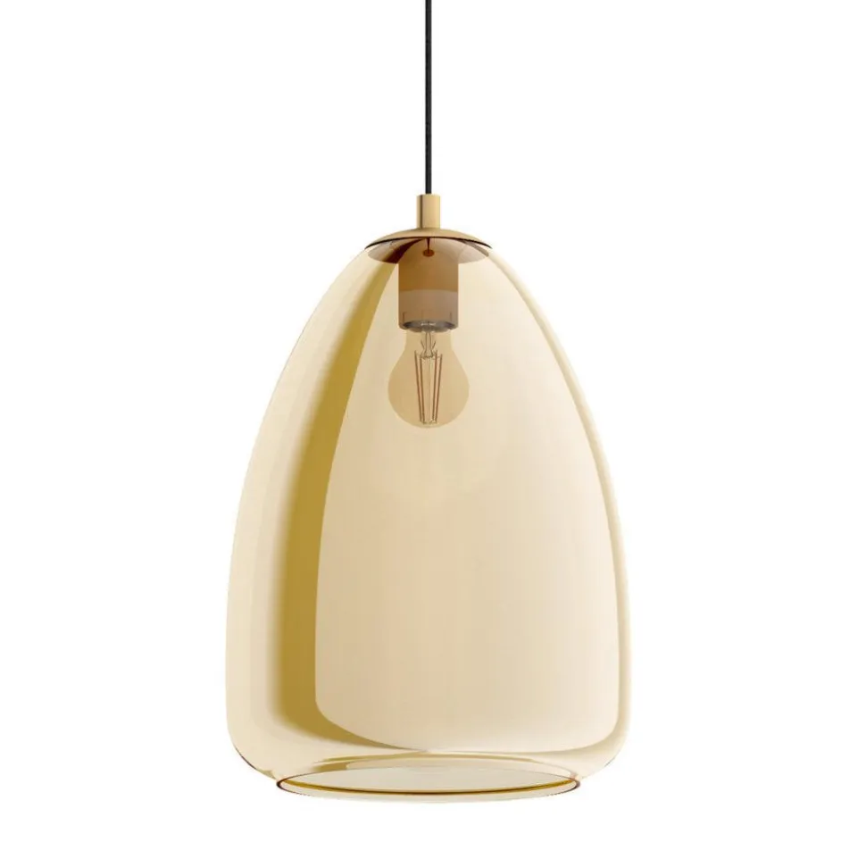 Alobrase eglo lampadario oro vetri ambra per soggiorno