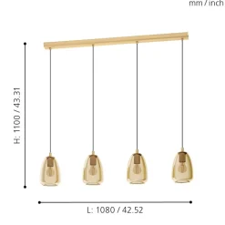 Alobrase eglo lampadario oro vetri ambra per soggiorno