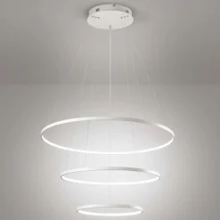 Aluring lampadario bianco moderno led 3000k tre anelli