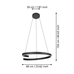 Andabaia z eglo lampadario moderno circolare led da 3000k a 6500k