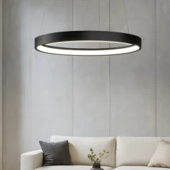 Anello sforzin lampadario moderno cerchio nero per salotto