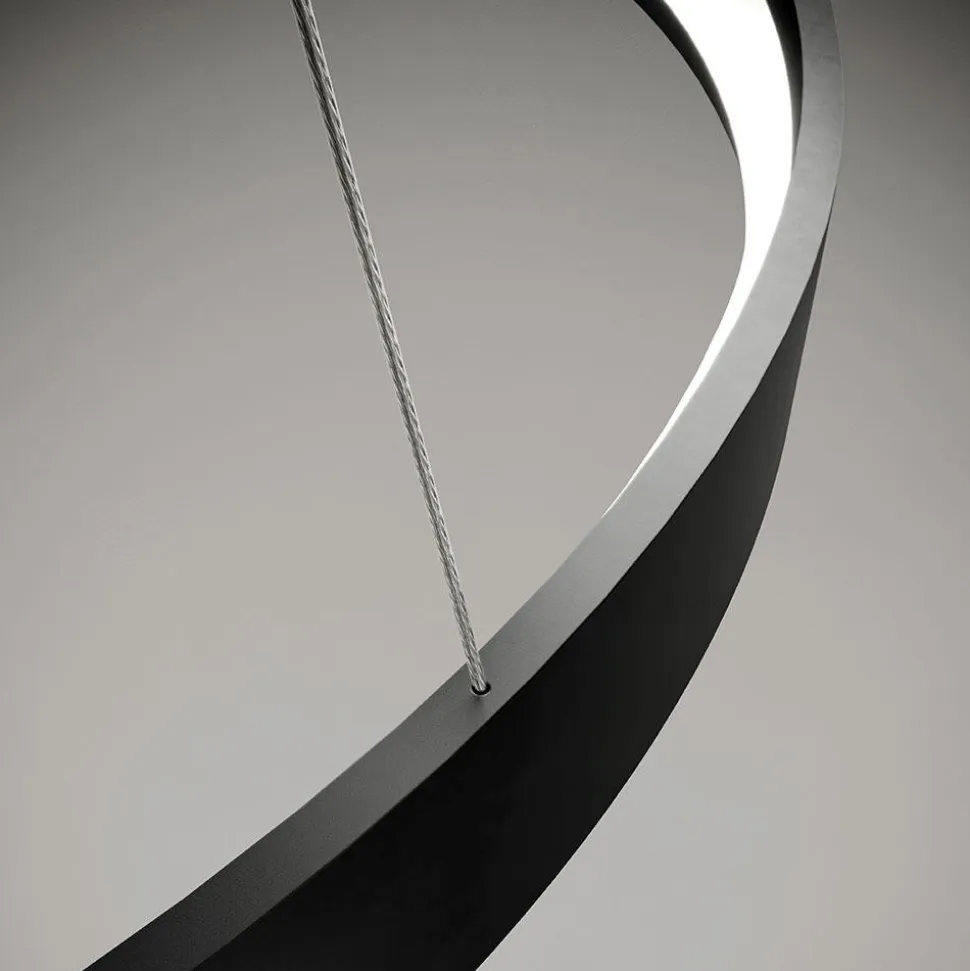 Anello sforzin lampadario moderno cerchio nero per salotto