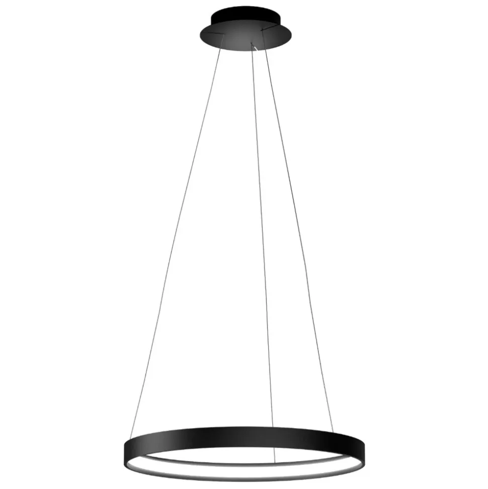 Anello sforzin lampadario moderno cerchio nero per salotto