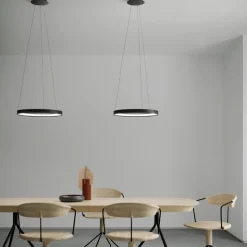 Anello sforzin lampadario moderno cerchio nero per salotto