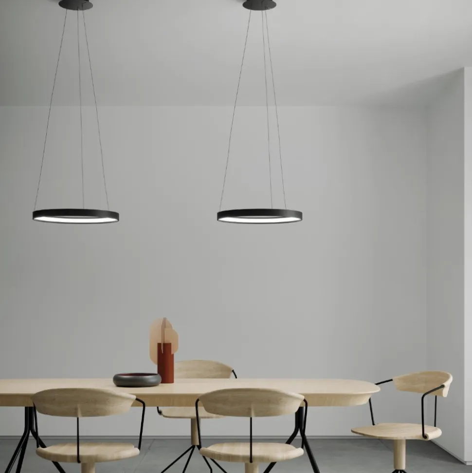 Anello sforzin lampadario moderno cerchio nero per salotto
