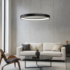 Anello sforzin lampadario moderno cerchio nero per salotto