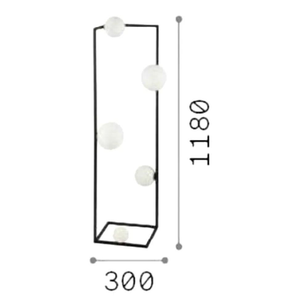 Angolo pt5 ideal lux lampada da terra design dorata