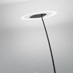 Antigua nera fl linea light piantana moderna led 3000k dimmerabile