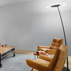 Antigua nera fl linea light piantana moderna led 3000k dimmerabile