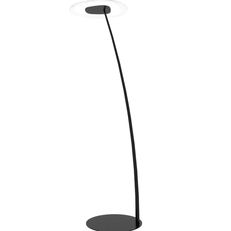 Antigua nera fl linea light piantana moderna led 3000k dimmerabile