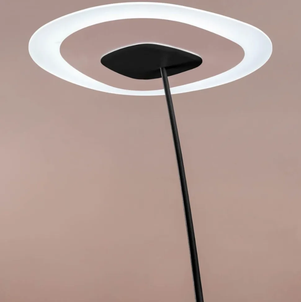 Antigua nera fl linea light piantana moderna led 3000k dimmerabile