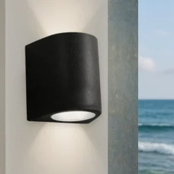 Aosta applique per esterni nera anti corrosione ip55 top light