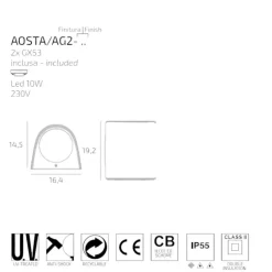 Aosta applique per esterni nera anti corrosione ip55 top light