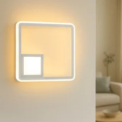 Ap dowel ondaluce applique led grigia squadrata moderna