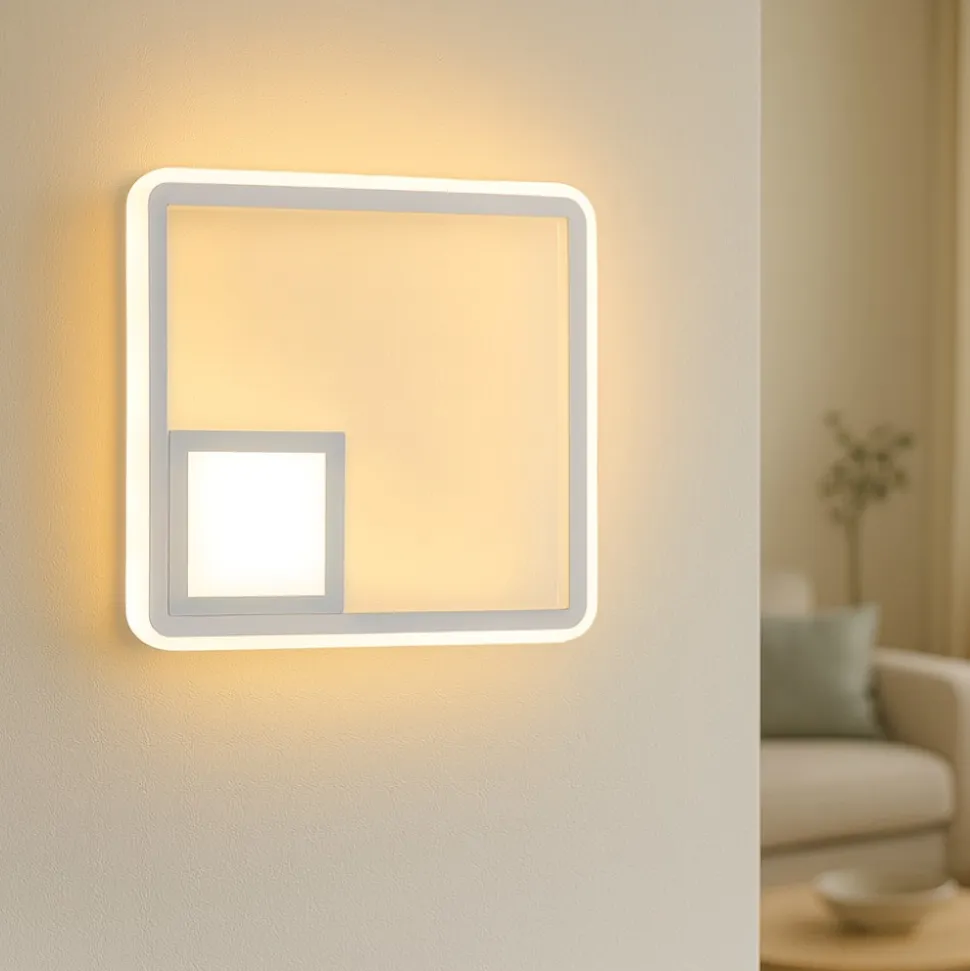 Ap dowel ondaluce applique led grigia squadrata moderna
