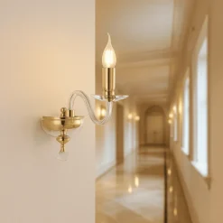 Ap gala ondaluce applique da parete classica vetro trasparente e mteallo oro