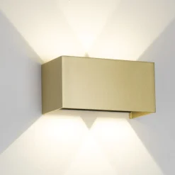Aplique rettangolare oro ip54 led 24w dimmerabile moderna