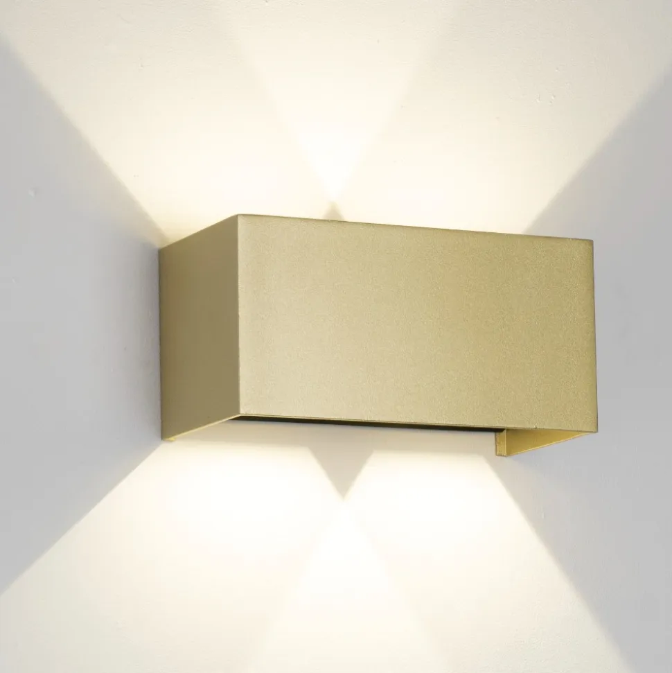Aplique rettangolare oro ip54 led 24w dimmerabile moderna