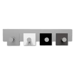 Appendiabiti a muro 4 ganci nero bianco grigio moderno